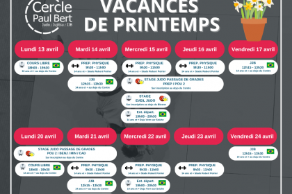 Planning vacances Printemps