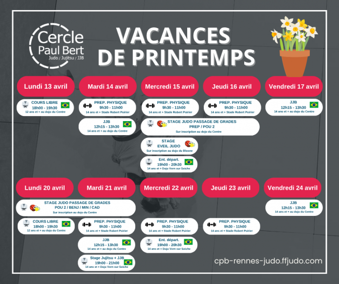 Image de l'actu 'Planning vacances Printemps'
