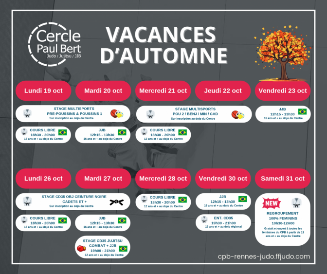 Image de l'actu 'Planning vacances d'automne'