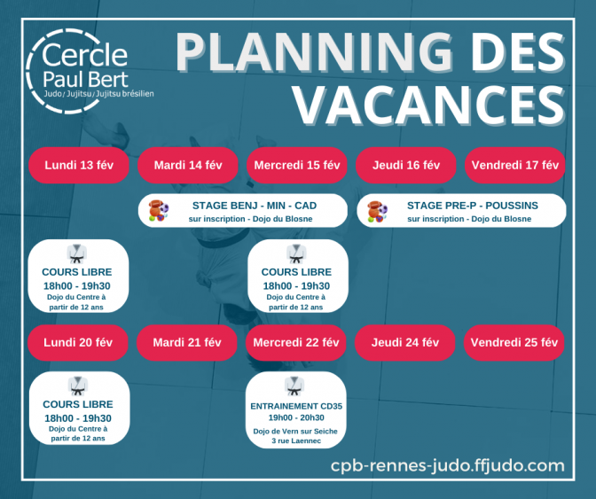 Image de l'actu 'Planning des cours vacances février 2023'